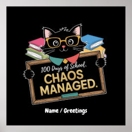 Póster 100 días de escuela cómo sobrevivió este divertido