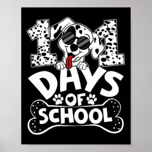 Póster 100 días de escuela Dalmatian Dog Boy Kid 100 días