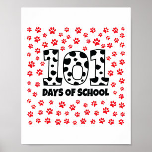 Póster 100 días de escuela Dalmatian Dog Boy Kid 100 días