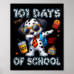 Póster 100 días de escuela Dalmatian Dog Boy Kid 100 días