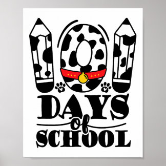 Póster 100 Días De Escuela Dalmatiana Niño Perro