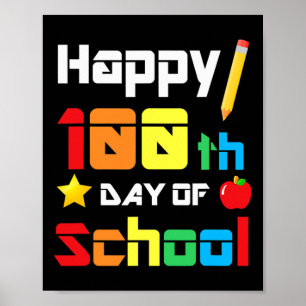 Póster 100 Días De Escuela De Diversión Escolar