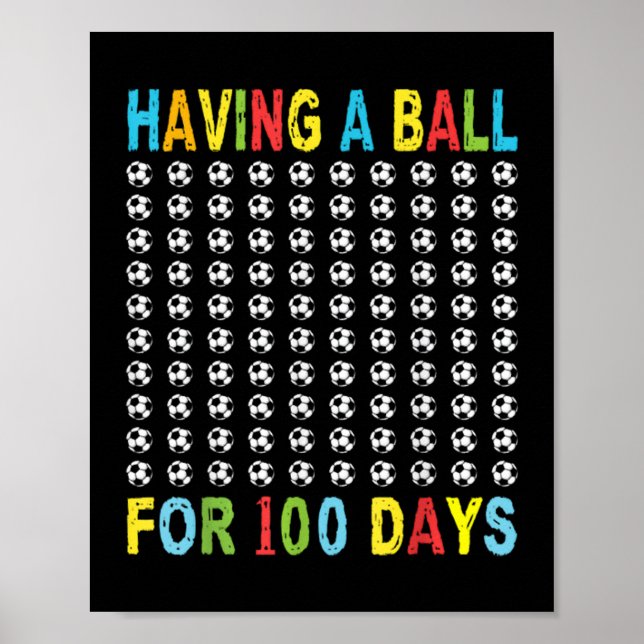 Póster 100 Días De Escuela De Fútbol Para Niño Olaitu (Frente)