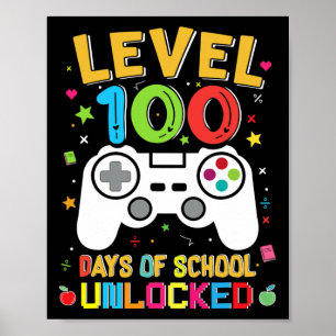 Póster 100 Días De Escuela Desbloqueados Jugador 100 Día