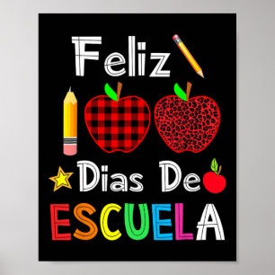Póster 100 Dias De Escuela Español Felices 100 Días De Sc