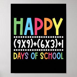 Póster 100 días de escuela Fórmula matemática más intelig