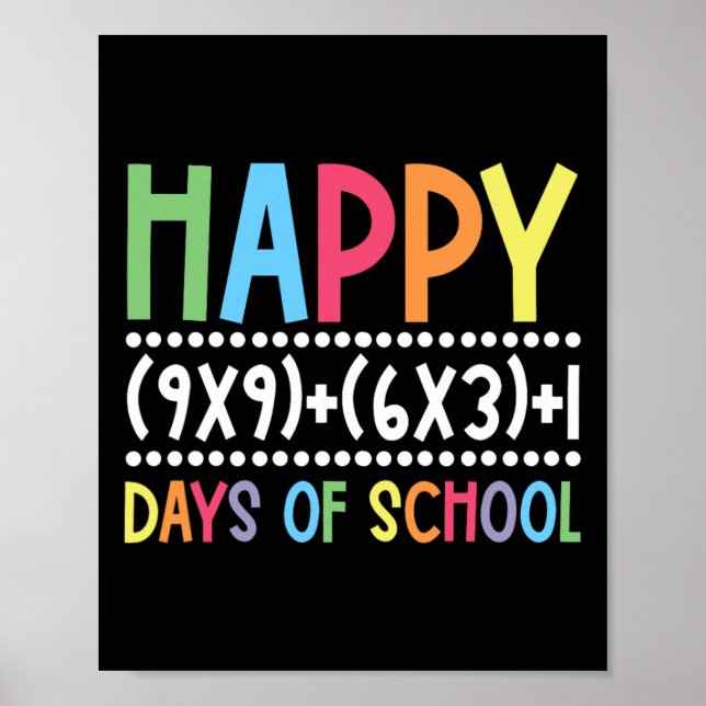 Póster 100 días de escuela Fórmula matemática más intelig (Frente)
