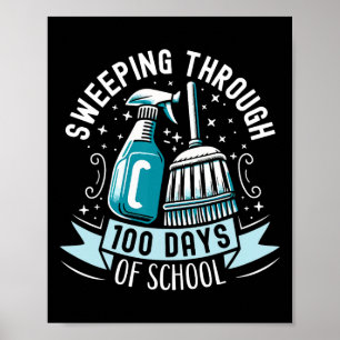 Póster 100 Días De Escuela Funny Custodio Custodio Janito