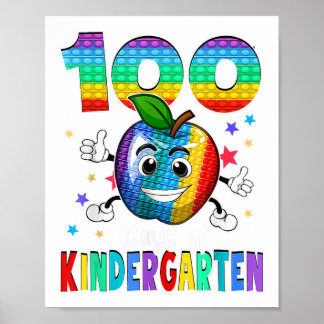 Póster 100 días de escuela infantil feliz 100° día