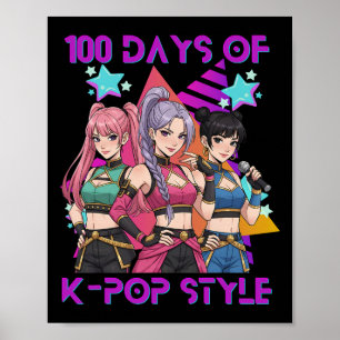 Póster 100 Días De Escuela K Pop 100 Días Más Fuertes Niñ