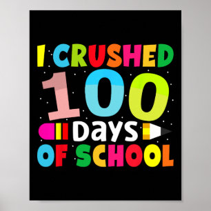 Póster 100 Días De Escuela Maestro O Estudiante 100º Día 