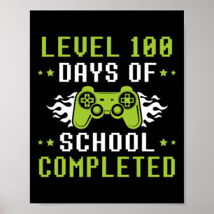 Póster 100 días de escuela para niños juegos de azar 100t