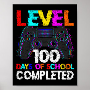 Póster 100 Días De Escuela Terminado Jugador De Nivel 100