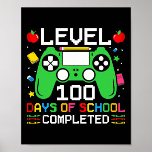 Póster 100 Días De Escuela Terminaron De Jugar A Niño Peq