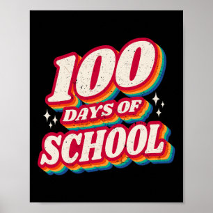 Póster 100 días de escuela y aún amando los corazones 100