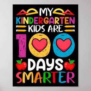 Póster 100 Días De Escuela Y Todavía Poppin Kindergarten