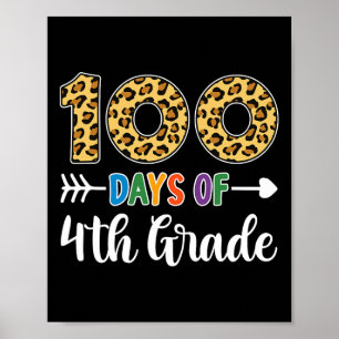 Póster 100 días de estudiante de cuarto grado 100º día sc