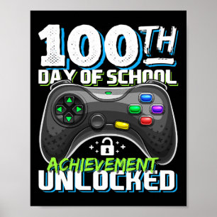 Póster 100 días de éxito escolar desbloqueados videojuego