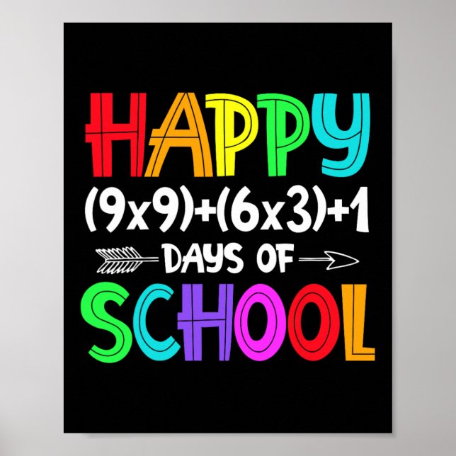 Póster 100 Días De Fórmula De Matemáticas Escolares Para  (Frente)