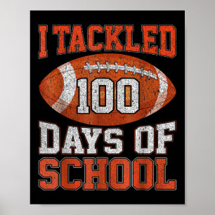 Póster 100 Días De Fútbol Escolar 100 Días Para Niños