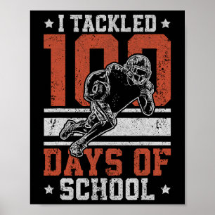 Póster 100 Días De Fútbol Escolar 100 Días Para Niños
