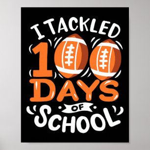Póster 100 Días De Fútbol Escolar En Los 100 Días De