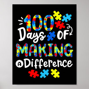 Póster 100 Días De Hacer La Diferencia Con El Autismo De 