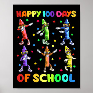 Póster 100 días de jornadas escolares que bailan 100 días