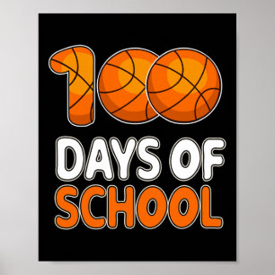 Póster 100 días de la camiseta del esqueleto escolar para
