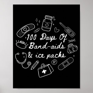 Póster 100 días de la enfermera escolar 100 días de venda