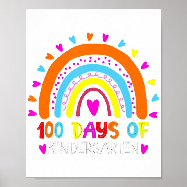 Póster 100 Días De La Escuela De Jardín Infantil Más Inte (Frente)