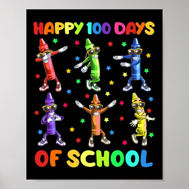 Póster 100 días de lágrimas escolares bailando 100 días (Frente)