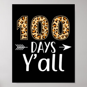 Póster 100 días de leopardo 100 días de maestro escolar