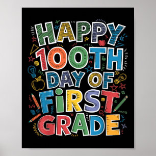 Póster 100 Días de los niños del primer grado 100