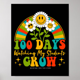 Póster 100 Días De Maestra Escolar 100 Días Mirando Mi St