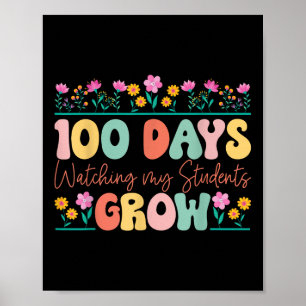 Póster 100 días de maestría de flores