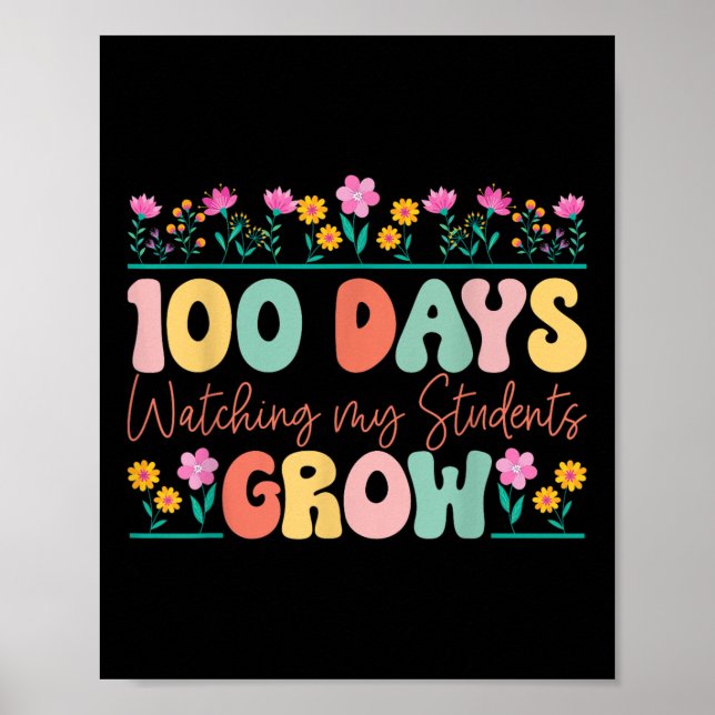 Póster 100 días de maestría de flores (Frente)