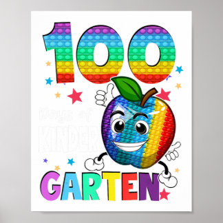 Póster 100 días de maestro de jardín de infancia