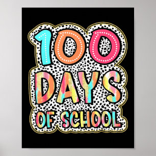 Póster 100 Días De Maestros Escolares Niños 100 Días De