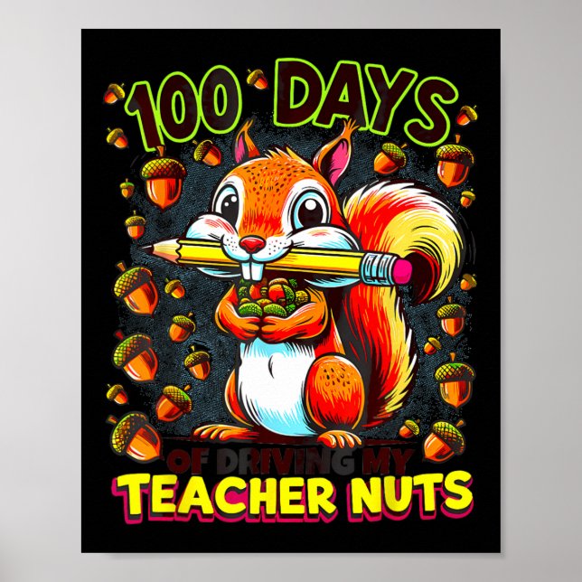 Póster 100 Días De Manejar A Mi Maestra Con Divertidas ar (Frente)