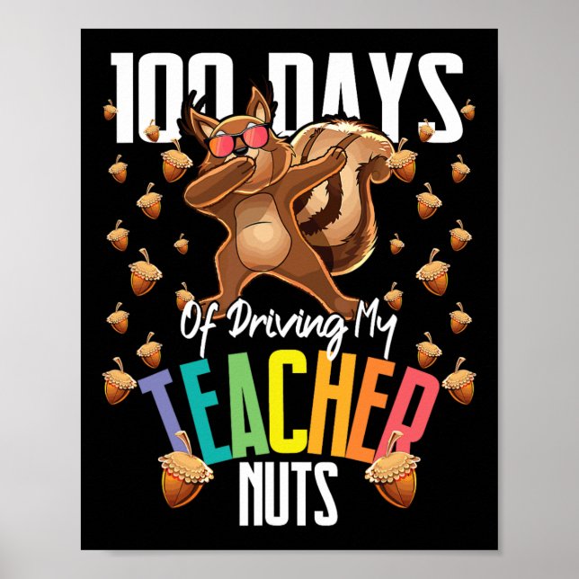 Póster 100 Días De Manejar A Mi Maestra Pañuelo De Nueces (Frente)