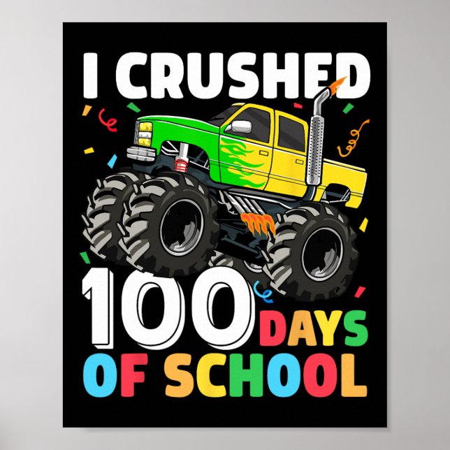 Póster 100 días de monstruo escolar 100 días de Scho (Frente)
