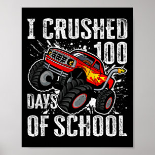 Póster 100 días de monstruo escolar 100 días niños Bo