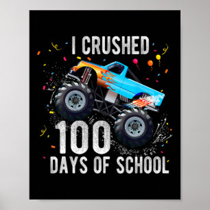 Póster 100 Días De Monstruo Escolar Camión 100 Día De Sch
