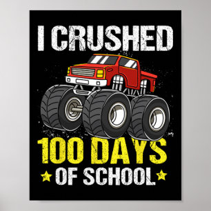 Póster 100 Días De Monstruo Escolar Para Niños