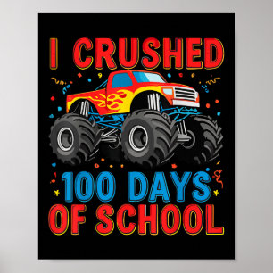 Póster 100 días de montura escolar Camioneros 100 días