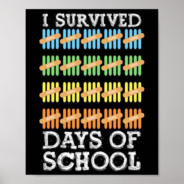 Póster 100 Días De Niños Escolares (Frente)