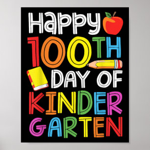 Póster 100 Días De Niños Maestros De Jardín De Niños 100 
