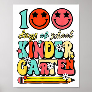 Póster 100 Días De Niños Maestros De Jardines De Infancia
