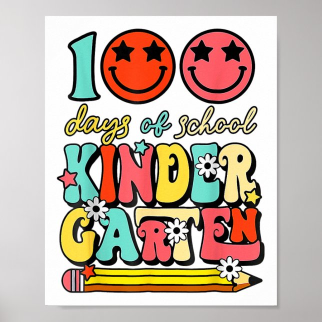 Póster 100 Días De Niños Maestros De Jardines De Infancia (Frente)
